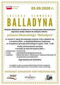 Narodowe czytanie „Balladyny”